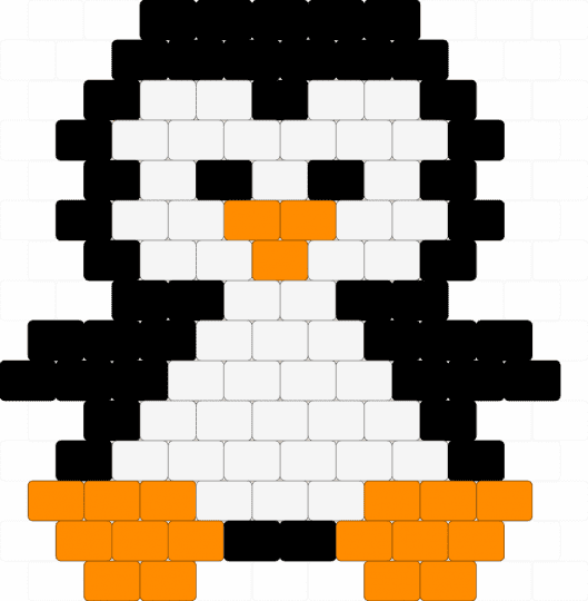 Penguin 02 - orange,white,penguin,bird,black