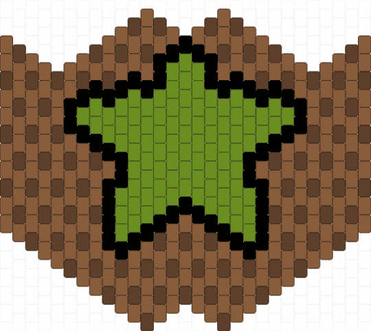 green and brown star mask - tan
