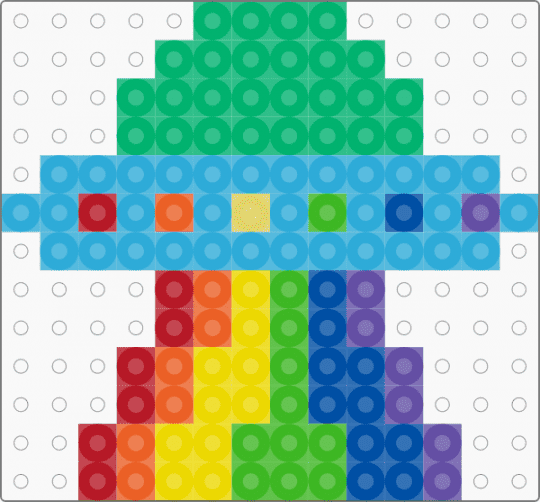 LGBT+ UFO - green,light blue,lgbt,gay,ufo,space,alien,rainbow,perler