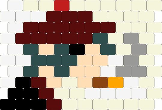 2-D MINI PANEL - white,brown,gray,beige,gorillas,gorillaz,music,panel,ponybeadpattern,2d
