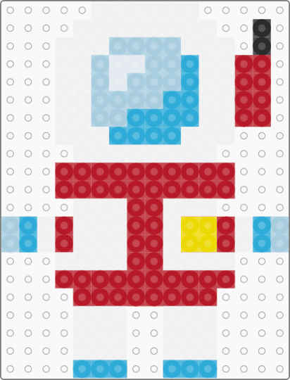 Astronaut Fella - red,light blue,astronaut,space,white,yellow,blue,fella