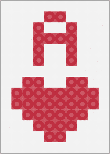 Ace of Hearts - white,red