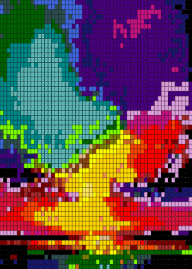 Jewel sky - purple,teal,red,green,colorful