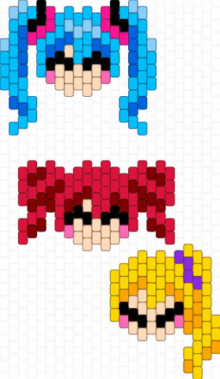 Triple Baka shaded - beige,light blue,red,yellow