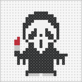 Ghost face - ghost face,scream,horror,iconic,monochrome,spooky,mask,chibi,red,black
