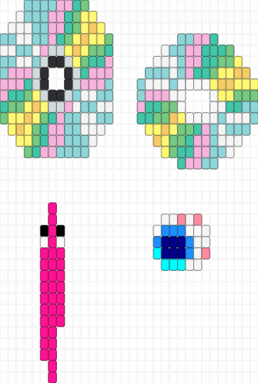 hj - light blue,pink,teal,yellow