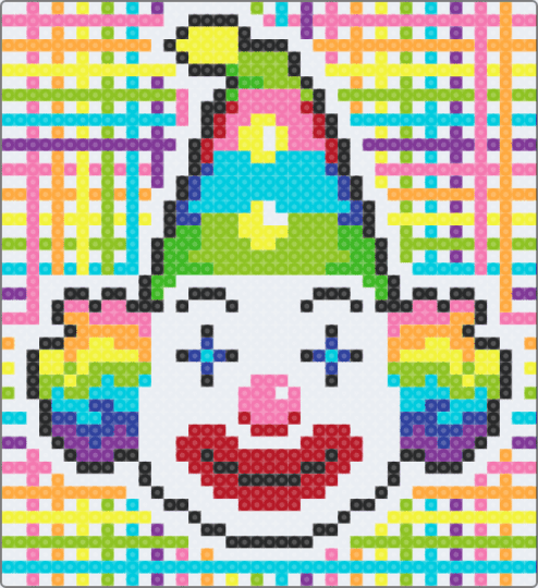 advanced clownin' around - white,green,light blue,orange,colorful,clown,rainbow