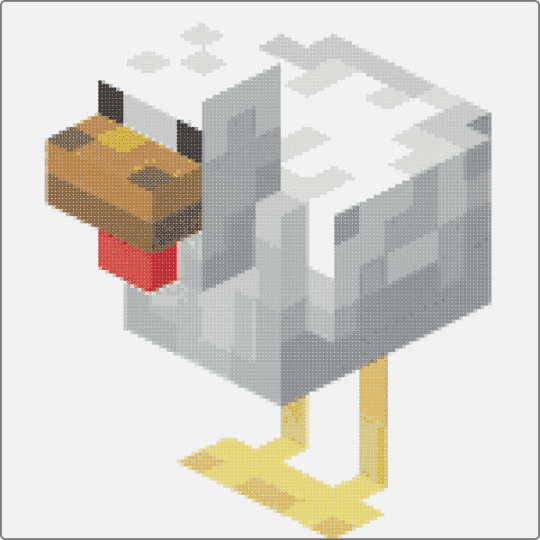 BIG Minecraft chicken 🐓 - white,beige,gray,tan