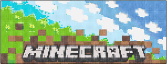 Minecraft logo - light blue,beige,green,tan