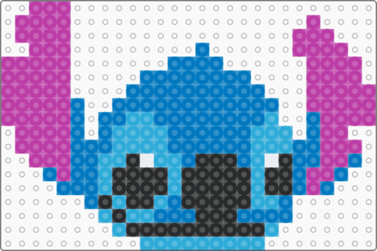 Stitch head - pink,blue