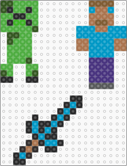 Minecraft for beginners - tan,light blue,green