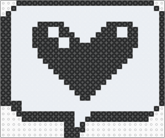 Lil heart speech bubble - black,white