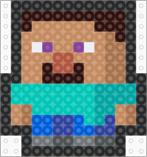 MC Steve mini - tan,brown,teal