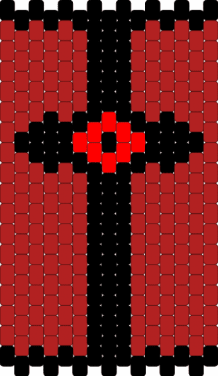 Demonic Bag Side Panel 1 - black,red,demon,cross,bag,panel