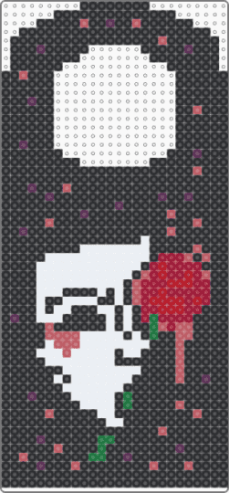Phantom of the Opera Doorhanger - black,white,red,doorhanger,phantom,perler