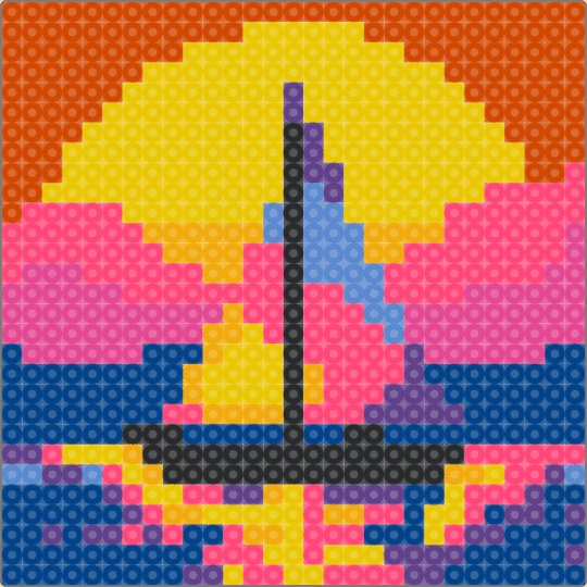 Sailboat - red,yellow,blue