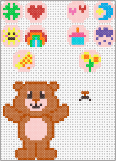 Bear V 1 - beige,red,tan