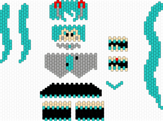 Miku 3d test run - teal,beige
