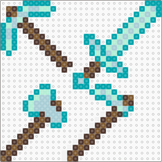 Minecraft tools - teal,brown,light blue