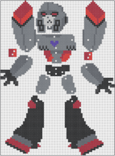 Tfa Megatron Paper Doll Perler - gray,red,transformers,megatron