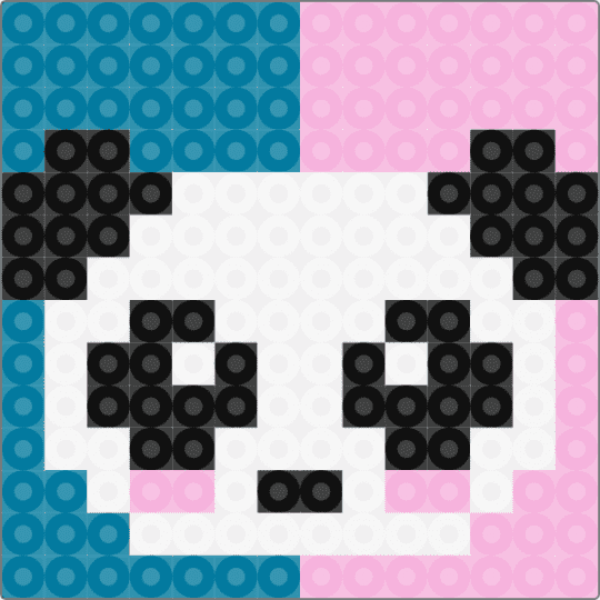 Panda Pink/Blue Background Centred - blue,pink