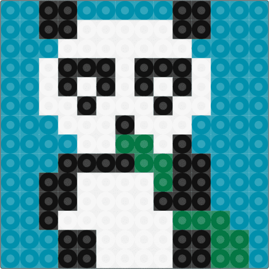 Panda with Bamboo - teal