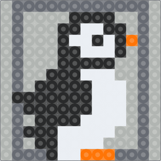 Penguin 4 - beige, gray