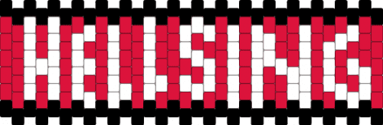 Hellsing Cuff - anime, hellsing, peyote cuff, red, white