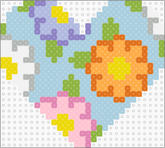 Standard board flower heart - pink,light blue,orange,flower,heart