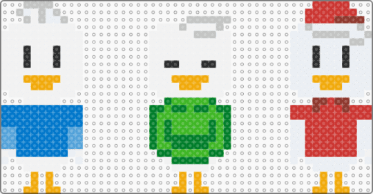 Huey, Dewey, and Louie Ducktales 2017 - white,green,blue,red,louieduck,ducktales,ducktales2017,cartoon,cartooncharacter,hueyduck,deweyduck,duck