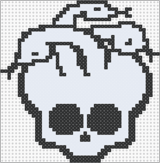 duece skull - black,white