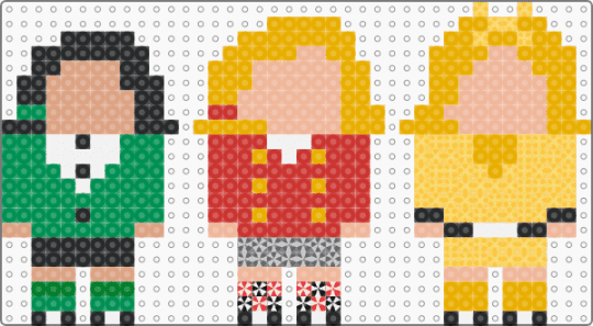Heathers Muscial heather chandler, heather mcnamara, heather duke - beige,orange,green,colorful,cotdmusicals,heathers musica,heathers,musical,fuse beads,heather chandler,heather duke