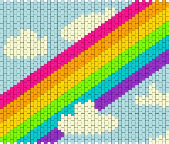 A panel (for a bag or Smth) =3 - light blue,rainbow,sky,cloud,blue,lightblue,wowies,decor,bag