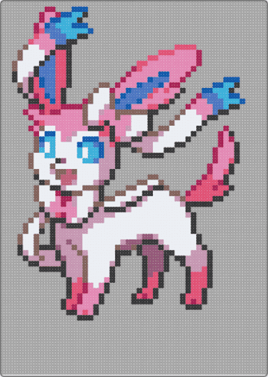 Large Sylveon - gray,pink,pokemon,sylveon,large