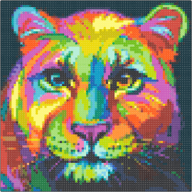 Lion 3x3 - lion,painting,colorful,wildlife,majestic,art,vibrant,animal,portrait