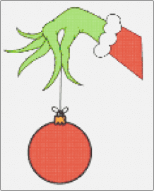 Grinch - grinch,ornament,christmas,hand,story,movie,panel,red,green,white