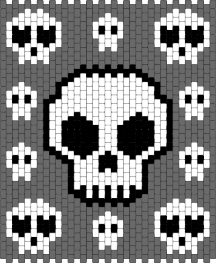 Halloween Bag - skulls,gray,white