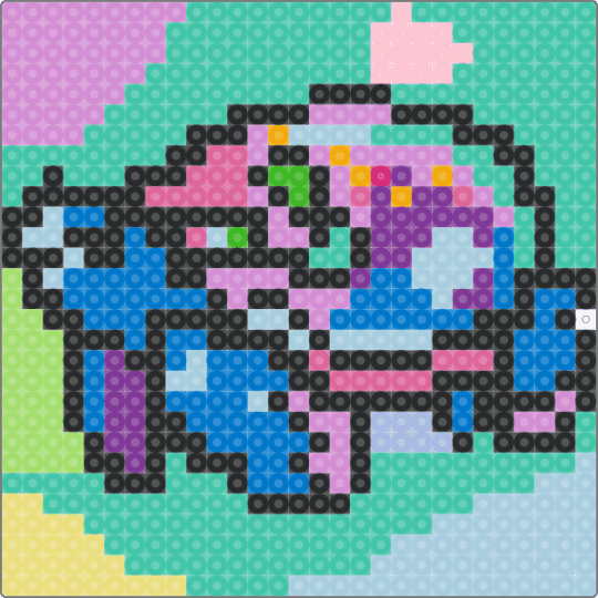 July the magic turtle - pink,light blue,blue,teal,wow,cute