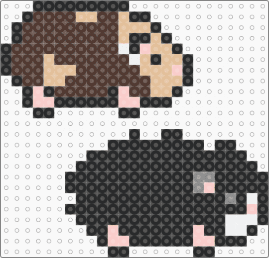 Bubbles + Percy - beige, black, brown