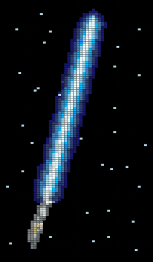 Giant Blue Lightsaber - black, blue, jedi, light blue, lightsaber, purple, starwars
