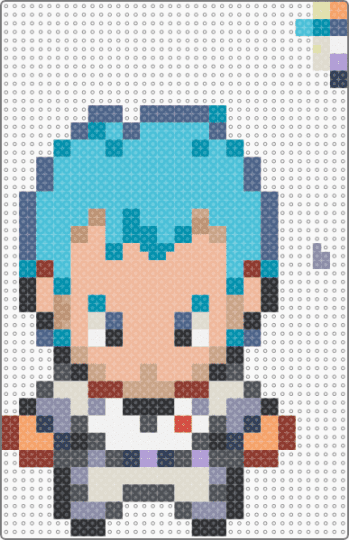 Archer Overworld Sprite (HGSS) - light blue,blue,beige,gray