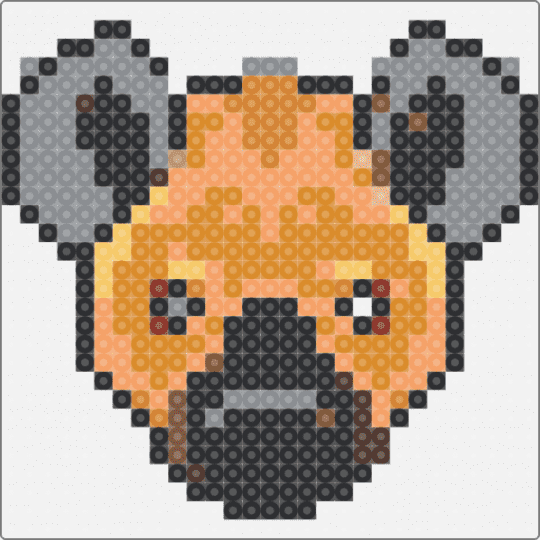 Hyena - white,gray,orange