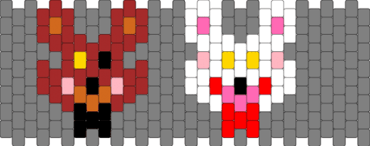 Mangle and foxy - gray, red