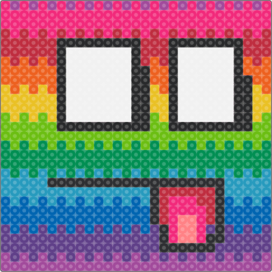Face :⁠-⁠P - pink,green,purple