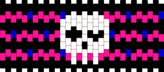 EMO SKULL CUFF!  Please don't repost!!! - black,pink,skull,striped,cuff