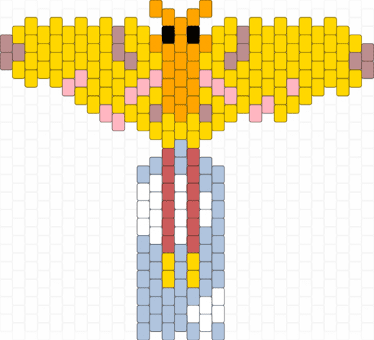 Comet moth tie except I picked the wrong grid length - yellow,light blue
