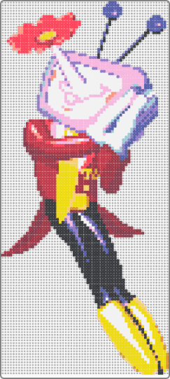 tenna flower nose - pink,red,yellow,deltarune,tenna