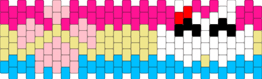 Cat paw hello kitty pansexual cuff! ;3 - yellow,pink,light blue