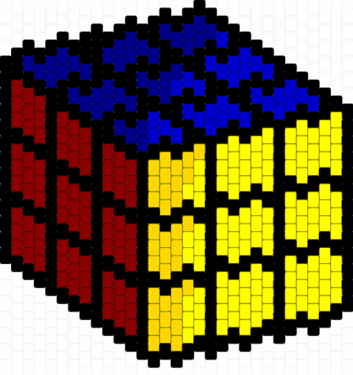 Big Rubik Cube - yellow,cotdrubikscube,rubik cube,red,blue,square