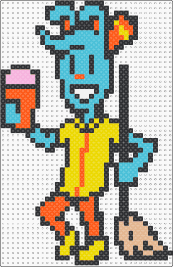 Blue Ears (Deltarune) - black,yellow,orange,light blue